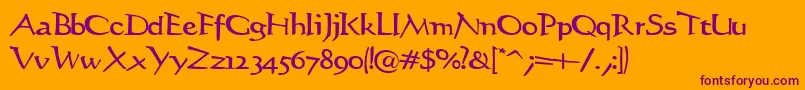 Stiltedman ffy Font – Purple Fonts on Orange Background