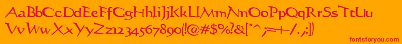 Stiltedman ffy Font – Red Fonts on Orange Background