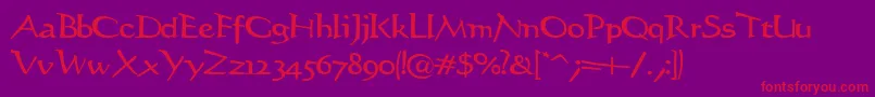 Stiltedman ffy Font – Red Fonts on Purple Background