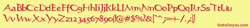 Stiltedman ffy Font – Red Fonts on Yellow Background