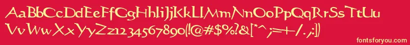 Stiltedman ffy Font – Yellow Fonts on Red Background