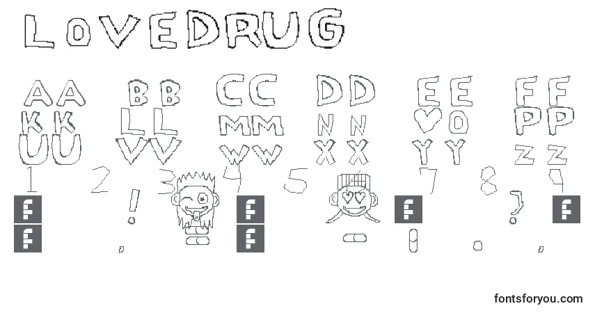 LoveDrug Font – alphabet, numbers, special characters