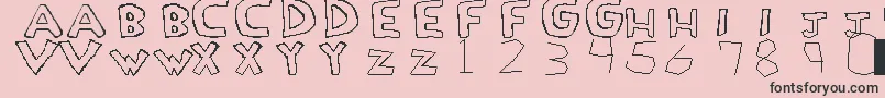 LoveDrug-Schriftart – Schwarze Schriften auf rosa Hintergrund