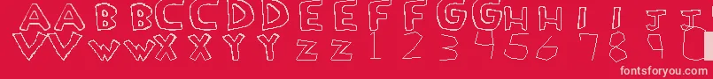 LoveDrug Font – Pink Fonts on Red Background