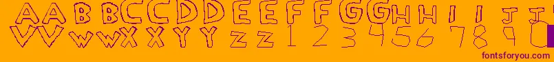 LoveDrug Font – Purple Fonts on Orange Background