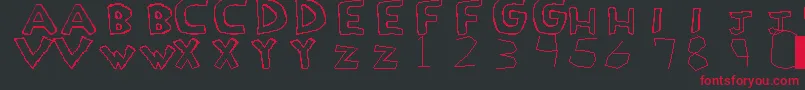 LoveDrug-Schriftart – Rote Schriften auf schwarzem Hintergrund