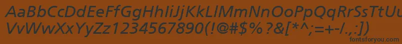 Fonte ForeignerItalic – fontes pretas em um fundo marrom