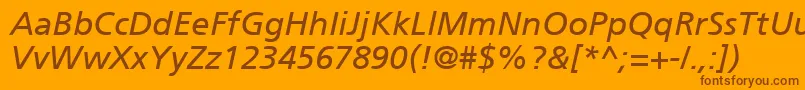 ForeignerItalic-fontti – ruskeat fontit oranssilla taustalla