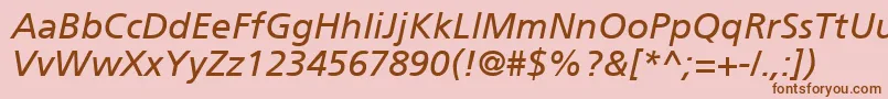 ForeignerItalic Font – Brown Fonts on Pink Background