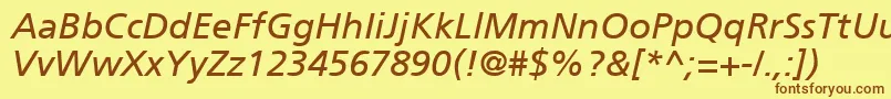 ForeignerItalic-fontti – ruskeat fontit keltaisella taustalla