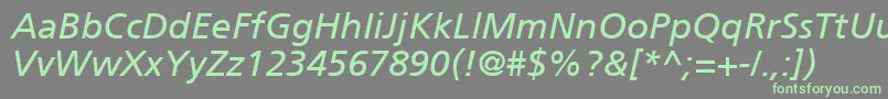 Шрифт ForeignerItalic – зелёные шрифты на сером фоне