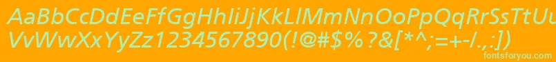 ForeignerItalic Font – Green Fonts on Orange Background