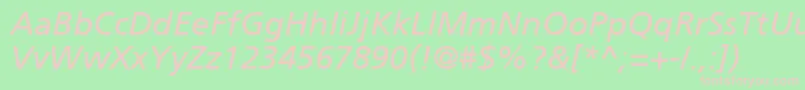 ForeignerItalic Font – Pink Fonts on Green Background