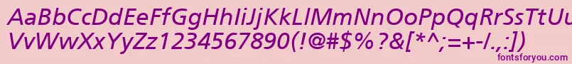ForeignerItalic-fontti – violetit fontit vaaleanpunaisella taustalla
