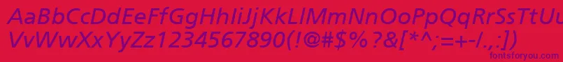Police ForeignerItalic – polices violettes sur fond rouge