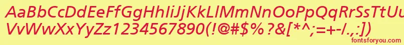 ForeignerItalic Font – Red Fonts on Yellow Background
