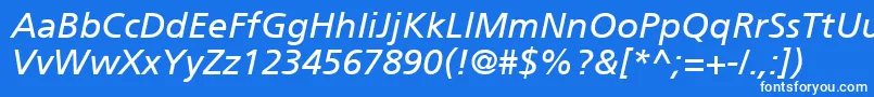 ForeignerItalic-fontti – valkoiset fontit sinisellä taustalla