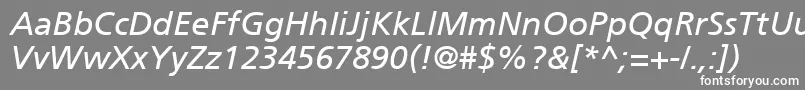 Шрифт ForeignerItalic – белые шрифты на сером фоне