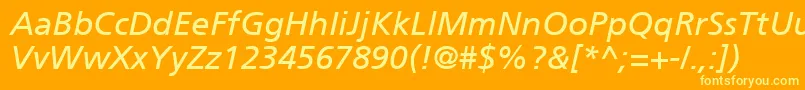 ForeignerItalic Font – Yellow Fonts on Orange Background