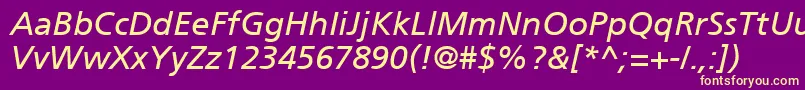 fuente ForeignerItalic – Fuentes Amarillas Sobre Fondo Morado