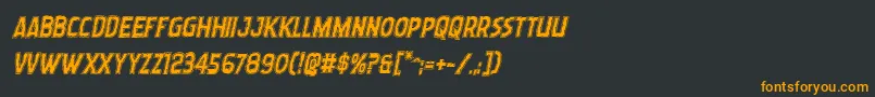 フォントWormcuisineacadital – 黒い背景にオレンジの文字