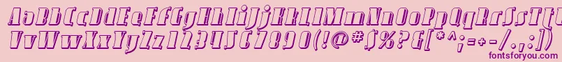 AvondaleShadedItalic-Schriftart – Violette Schriften auf rosa Hintergrund