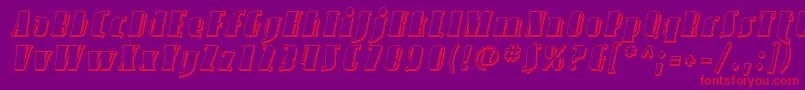 AvondaleShadedItalic Font – Red Fonts on Purple Background