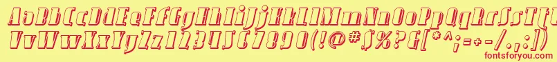 AvondaleShadedItalic Font – Red Fonts on Yellow Background