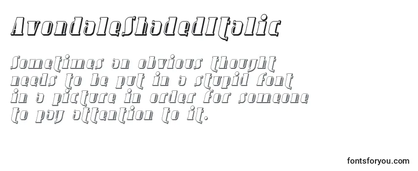 AvondaleShadedItalic Font