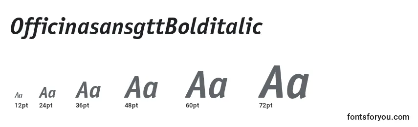 Размеры шрифта OfficinasansgttBolditalic