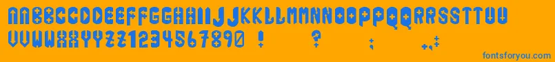 Iphis Font – Blue Fonts on Orange Background