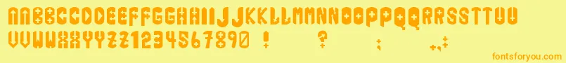 Iphis Font – Orange Fonts on Yellow Background