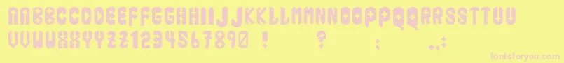 Iphis Font – Pink Fonts on Yellow Background