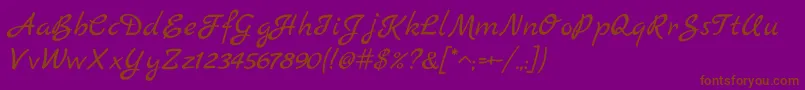 MarckscriptRegular Font – Brown Fonts on Purple Background