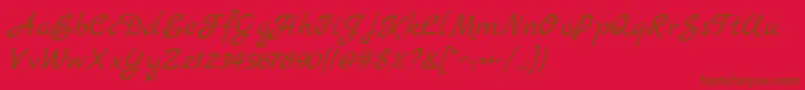 MarckscriptRegular Font – Brown Fonts on Red Background