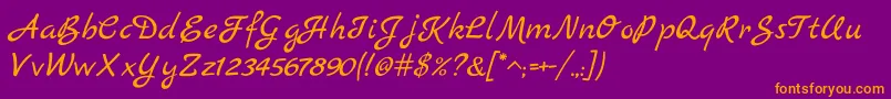 MarckscriptRegular Font – Orange Fonts on Purple Background