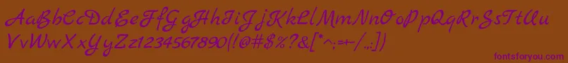 MarckscriptRegular Font – Purple Fonts on Brown Background