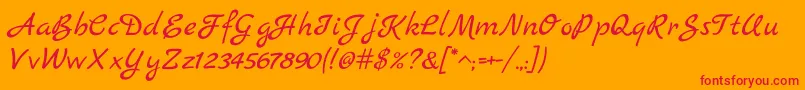 MarckscriptRegular-Schriftart – Rote Schriften auf orangefarbenem Hintergrund