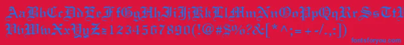 フォントClerestorySsi – 赤い背景に青い文字