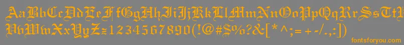 フォントClerestorySsi – オレンジの文字は灰色の背景にあります。