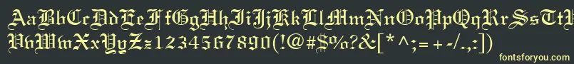 フォントClerestorySsi – 黒い背景に黄色の文字
