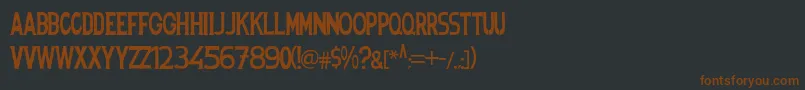 Spanishstencil-fontti – ruskeat fontit mustalla taustalla