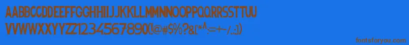 Spanishstencil Font – Brown Fonts on Blue Background