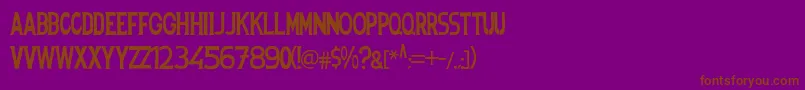 フォントSpanishstencil – 紫色の背景に茶色のフォント