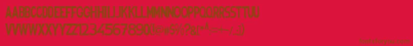 Spanishstencil-fontti – ruskeat fontit punaisella taustalla