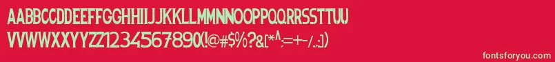 Spanishstencil Font – Green Fonts on Red Background