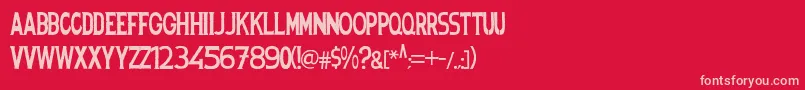 フォントSpanishstencil – 赤い背景にピンクのフォント