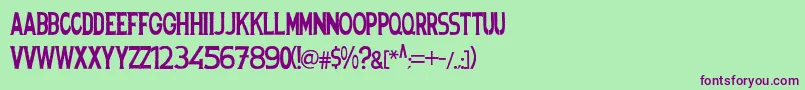 Spanishstencil Font – Purple Fonts on Green Background