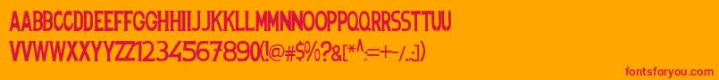 Spanishstencil Font – Red Fonts on Orange Background