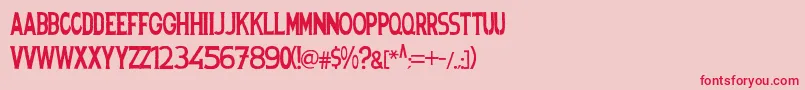 Spanishstencil-Schriftart – Rote Schriften auf rosa Hintergrund